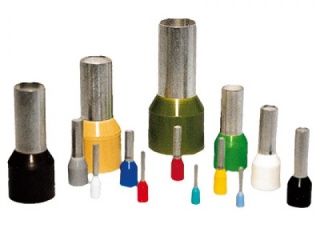 Изолированные наконечники-гильзы типа Е. Предназначены для опрессовки только на многопроволочные провода.
