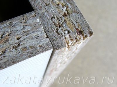 Ступенька при соединении на шканты.