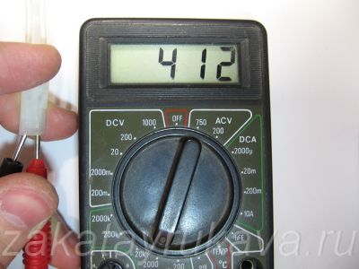 Сопротивление нагревателя паяльной станции Solomon SR-976 при 25°C.