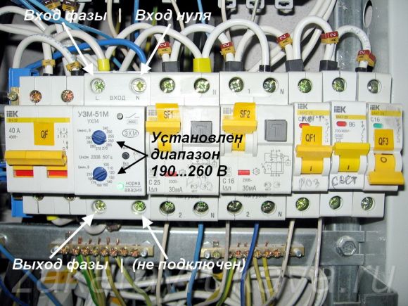 УЗМ-51М в квартирном электрощите.